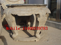 Stone carving tables and chairs Antique stone carved tables courtyard stone tables 013