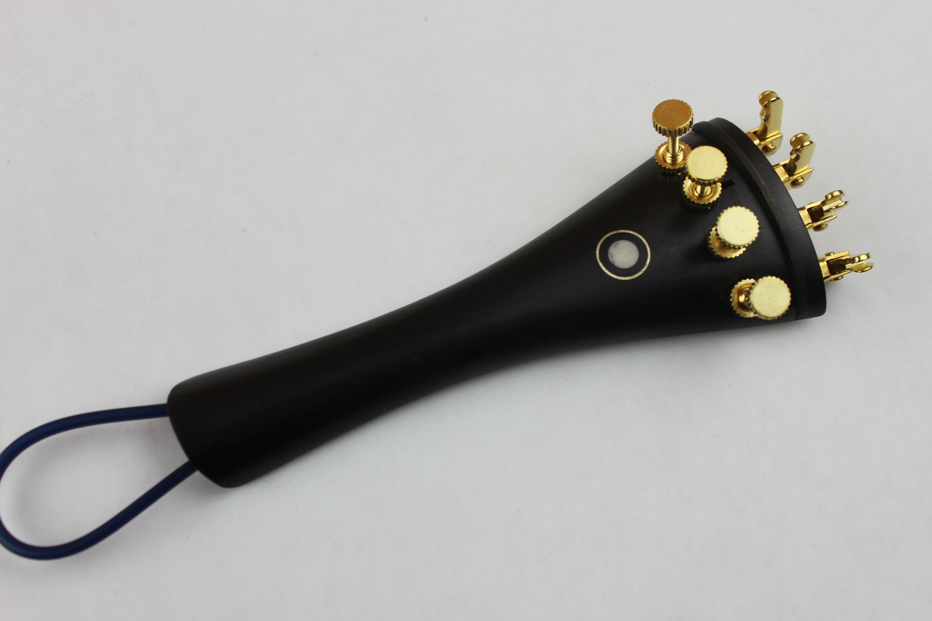 Violin tailpiece Ebony tailpiece Install 4 high-grade gold trimmer Tail rope Violin accessories