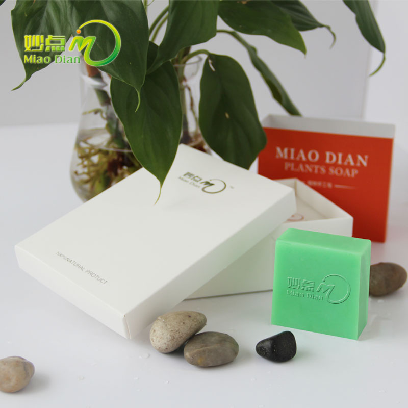 妙点芦荟精油手工皂洁面皂祛痘控油去印美白补水去黑头香皂