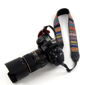 One-eyed camera shoulder strap nostalgic ancient ethnic wind shoulder strap Korean version of the fashion hundred with baby bag pinstripe straps