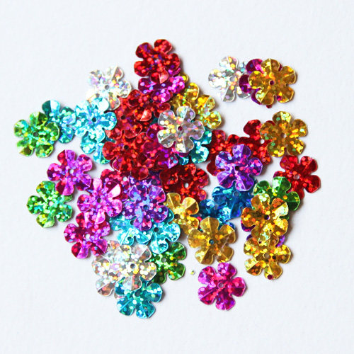 diy handmade material 5 Leaf flower laser sequin
