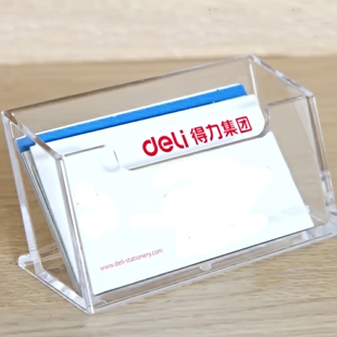 Deli 7623 transparent business card case Plastic storage box for business card holder