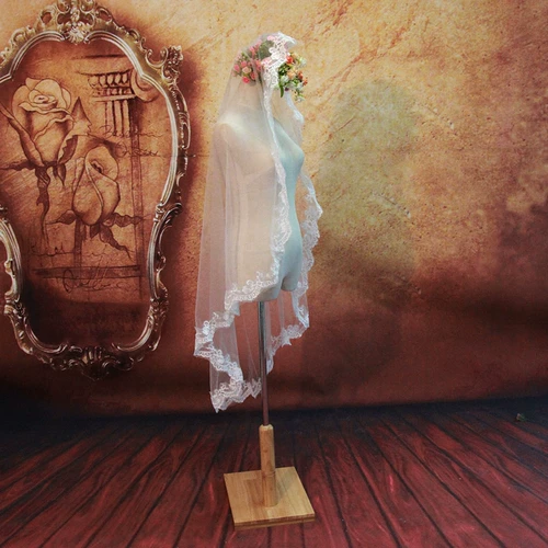 Знаменитая невеста свадьба свадебные свадебные коврики белые кружевные кружевы 1,5 метра свадебная мандаринская короткая 021