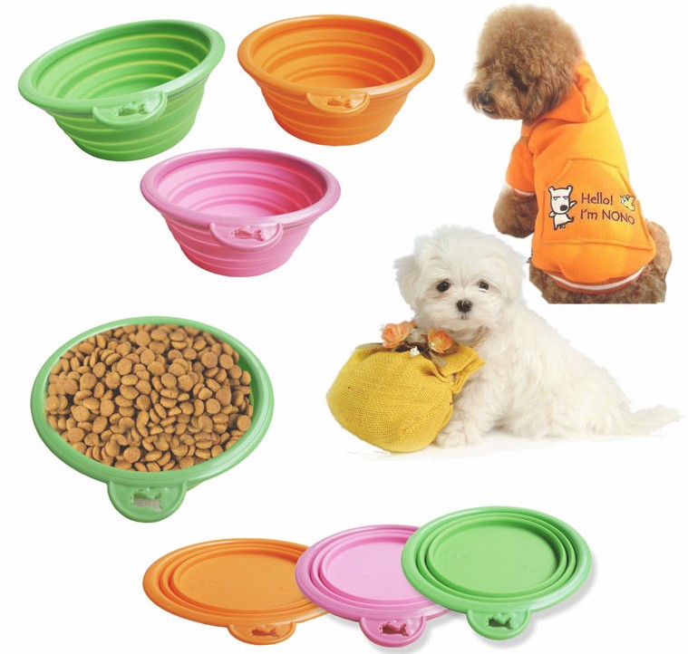 # Silicone dog palliative silicone foldable dog bowl puppy daily food pet supplies