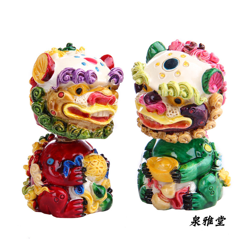 泉雅堂 摇头狮子 汽车用品 Q版风狮爷汽车饰品 汽车摆件 车饰
