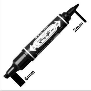 Coarse oily marker pen wholesale non-fading large double-ended pen black hook line pen CD-ROM pen