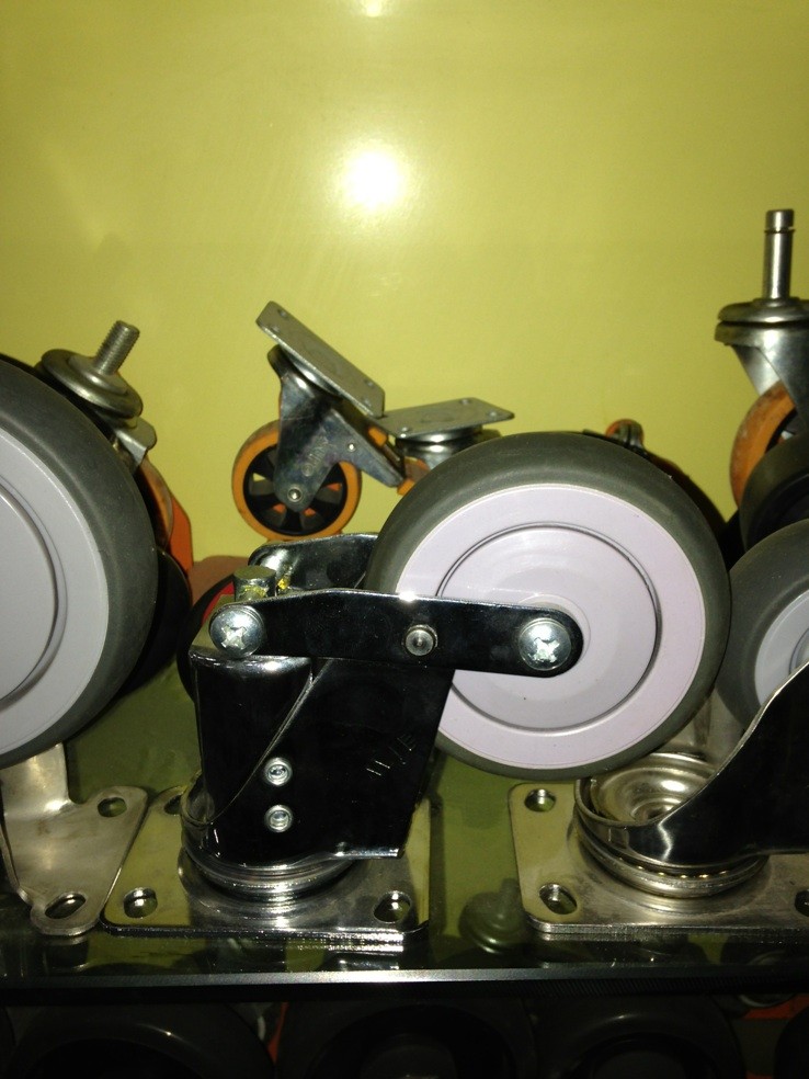 304 stainless steel shock absorption wheels Silent polyurethane artificial rubber universal casters spring wheels