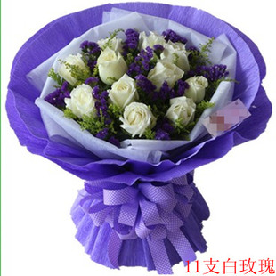 祝福白玫瑰花束鲜花速递北京鲜花店上海北安遵义爱意表白送花生日