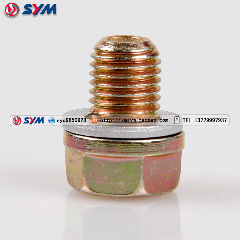 SYM Xiamen Apricots Triple Yang Locomotive China 125-H Bend Beam Locomotive Oil Leak Hole Bolt oil screw 12MM