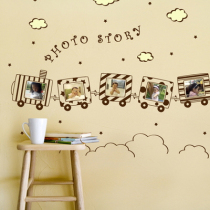 Remove the five - drill DIY wall sticker living room wall sticker bedroom wall sticker childrens room sticker small train frame