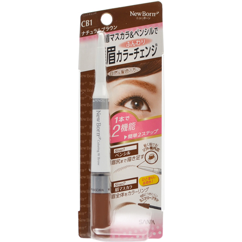 SANA两用极细立体眉彩笔 眉笔+染眉膏 防水 台北直发！