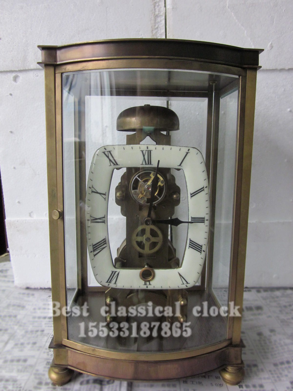 Bell classical mechanical pure copper seat clock old clockwork upper string bell tourbillon bell-like room imitation antique