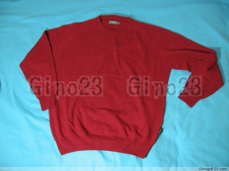 ping golf men's golf sweater dark red round neck 80% wool genuine export
