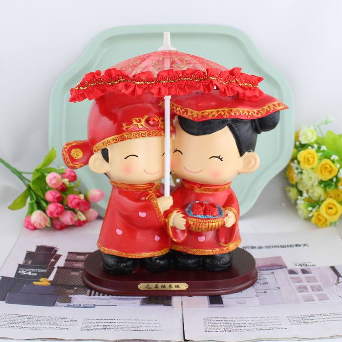 Resin doll savings tank - Kung - good fate savings jar wedding doll change jar wedding gift coin can