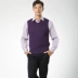 Modi Laji Không Tay Vest Nam Mỏng Cashmere V-Cổ Áo Thun Dệt Kim Nam Rắn Màu Slim Lụa Vest