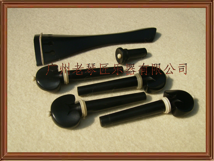 (Timothy old Luthier) Violin Ebony beef bone bean string shaft string button pull line plate tail nail