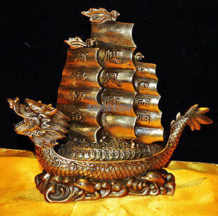 修明堂 大号纯铜一帆风顺龙舟船商海捞金满载而归经商必备旺财运