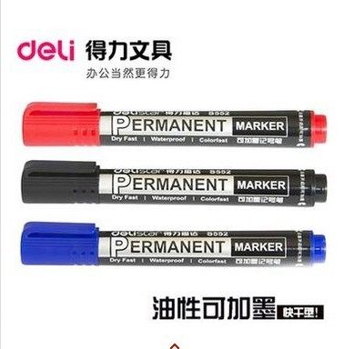 Del marker S552 large capacity oily large head CD pen can be added ink is not easy to wipe durable 10