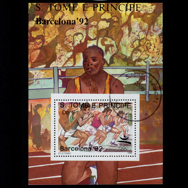 Foreign stamps: 146 stamp sheetlets cover the 1992 Olympic marathon