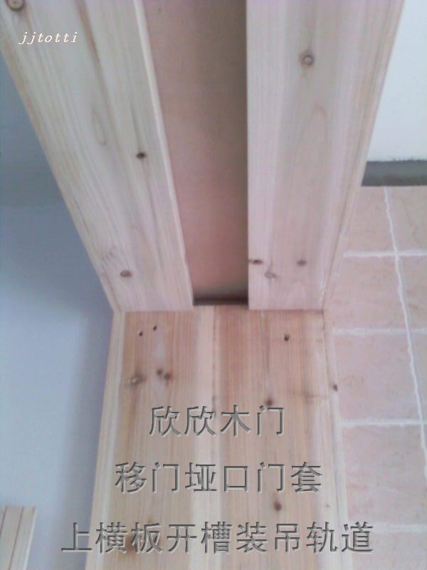 Sliding door passageway door set on horizontal slotted track