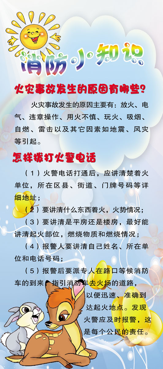 659海报印制展板素材793消防小知识火灾事故发生的原因