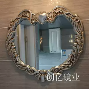 European-style mirror Round mirror Decorative mirror Love bathroom mirror Porch mirror Hanging mirror Pastoral mirror Makeup mirror