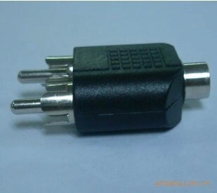 New 3 5 mother-to-2 lotus male head 3 5 mother-to-2AV male head audio adapter