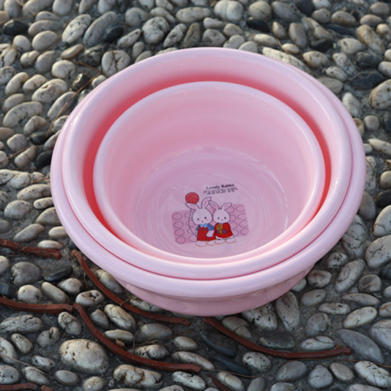 4 plastic cartoon Miffy rabbit round pink washbasin washbasin thickened foot basin size