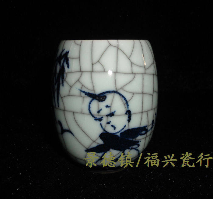 Jingdezhen Cultural Revolution Factory goods porcelain Qingflorist hand-painted baby show Hand-holding Cup Tea Cup Stock Brand New