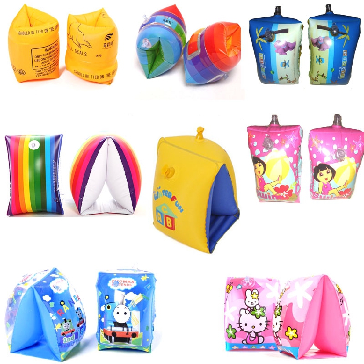 Children Swimming ring inflatable arm loops Strengthening thickened arm sleeves Rainbow water cuff children learn swimming