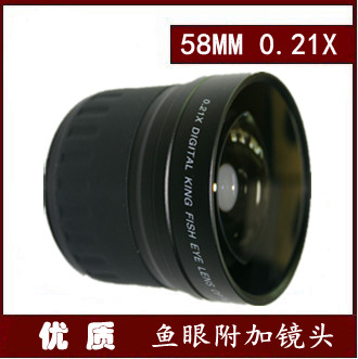 58mm 0 21X times fish eye add-on mirror ultra wide angle lens applicable Canon 700D 650D 18-55