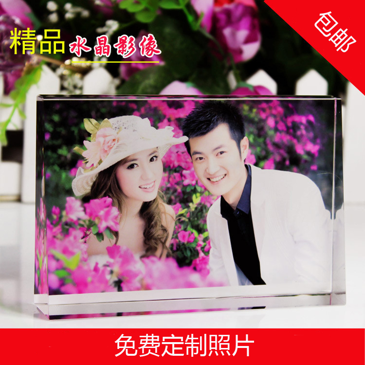 Crystal photo ornaments custom wedding wedding photos custom handmade diy photo frame table gifts birthday lettering