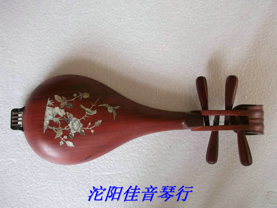 Factory direct sales Liuqin series professional mahogany shell carving head flower Liuqin copper gift fine-tuning bracket box