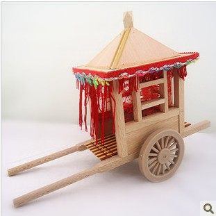 Home decoration Wooden sedan chair Exquisite gifts Nostalgic antique ornaments Farmhouse supplies collection model