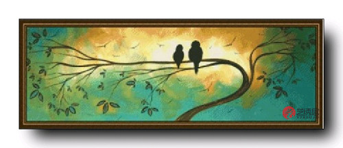 Precise Printing Tanabata Special *French DMC Cross Stitch Kit*Dream Lovebirds (DW1125)