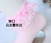 Vớ bé mỏng vớ vớ cotton nguyên chất vớ trẻ em vớ bé gái ren dày mùa xuân và mùa thu