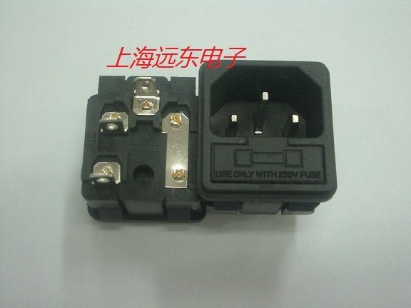 With insurance seat three-core power cord socket Product word power outlet Main shell power seat socket pure copper 10A