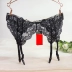 3 dải Ren hình chữ V garter kim loại đen khóa mã trung bình M họa tiết da báo nịt tất chân Nịt Tất