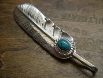 Vulture Minitaro Silver Rope 73mm Oversized Feather US Grade I turquoise