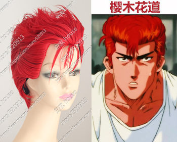 ຕົ້ນສະບັບ cos wig Sakuragi Hanamichi Slam Dunk SLAMDUNK ຜົມສັ້ນ curly ສີແດງ custom wig