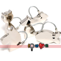 Metal cat dog fish horse dove steel rope key buckle (lettable LOGO) creative advertising gift key buckle