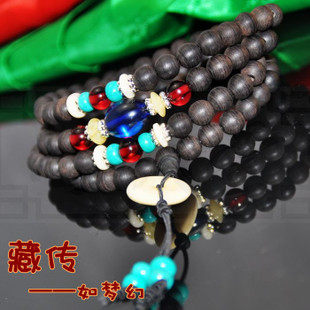 修明堂 藏传 幡动 开光越南沉水沉香木佛珠手链108颗 沉香念珠