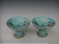 Qing Guangxu Greenland Colorful Enamel Cixi Empress Dang Yazhai One Road Lianke High Foot Plate