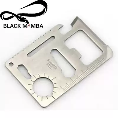 Outdoor products thick camping portable tools multi-function life-saving card knife saber card send leather case