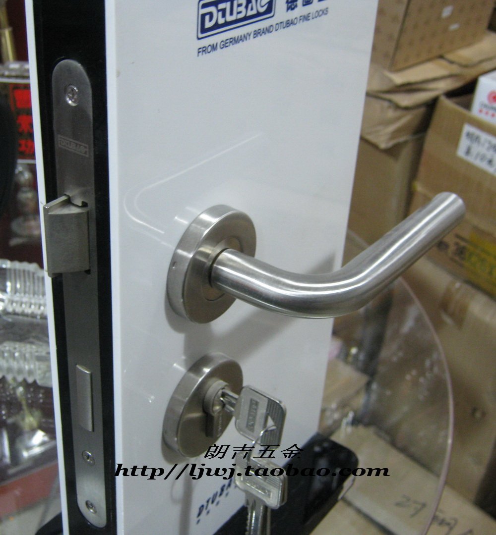 CROWN SPECIAL PRICE PREMIUM STAINLESS STEEL TWO-PIECE LOCK INDOOR BEDROOM DOOR LOCK PLATE HAND LOCK SIMPLE WOOD DOOR LOCK