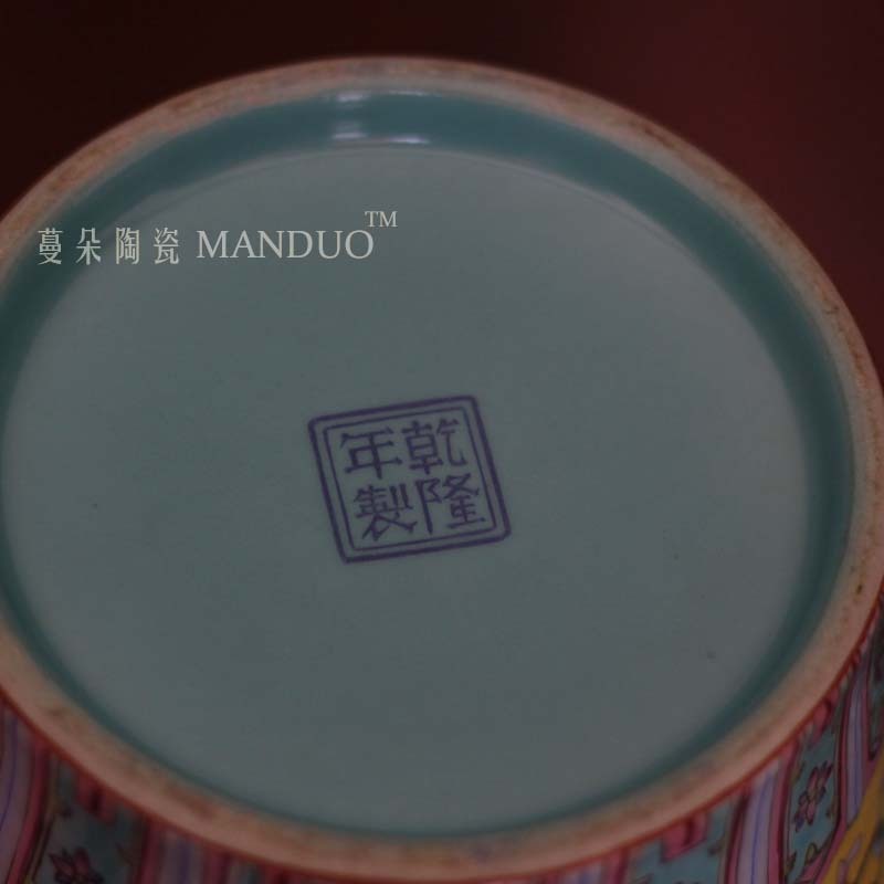 Jingdezhen guanyao steed qianlong painting pastel steeds celestial vase painting figure vase
