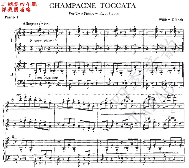 Gillock Champagne Toccata- Double Pianos with Eight Hands