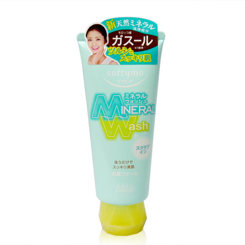 【日本直邮】Kose/高丝softymo矿物质洗面奶磨砂洁面膏清爽130g