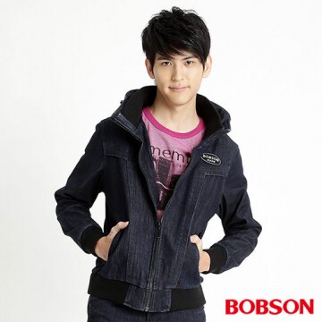 BOBSON 男款热感IN牛仔外套(蓝32044-52)
