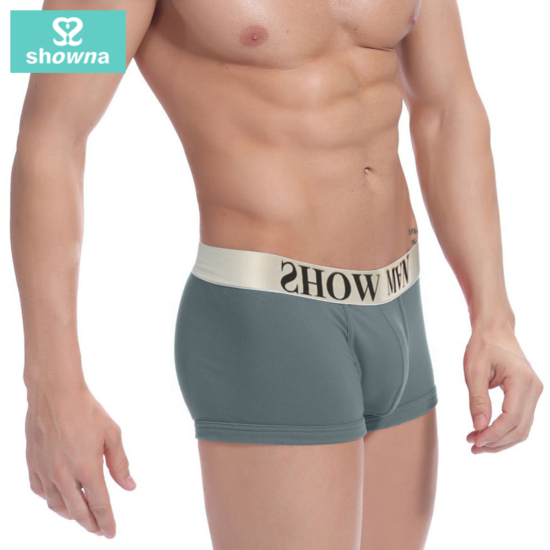 Showna Mordale mens mens quần lót phẳng góc U đụng-gói quần lót rắn màu kích thước thở lớn.